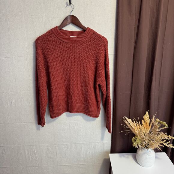 Universal Thread Sweater Size S Rust Red Knit Long Sleeve Soft Cotton Acrylic - Picture 1 of 10